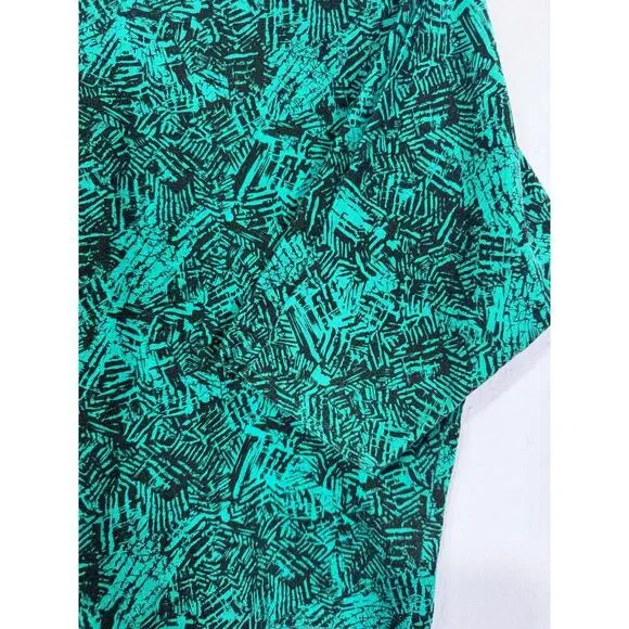 Vintage DEB Shirt 1990s  Abstract Womens Teal Black Boxy Fit M Artsy Grunge Y2K - Picture 2 of 8
